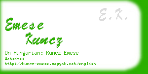 emese kuncz business card